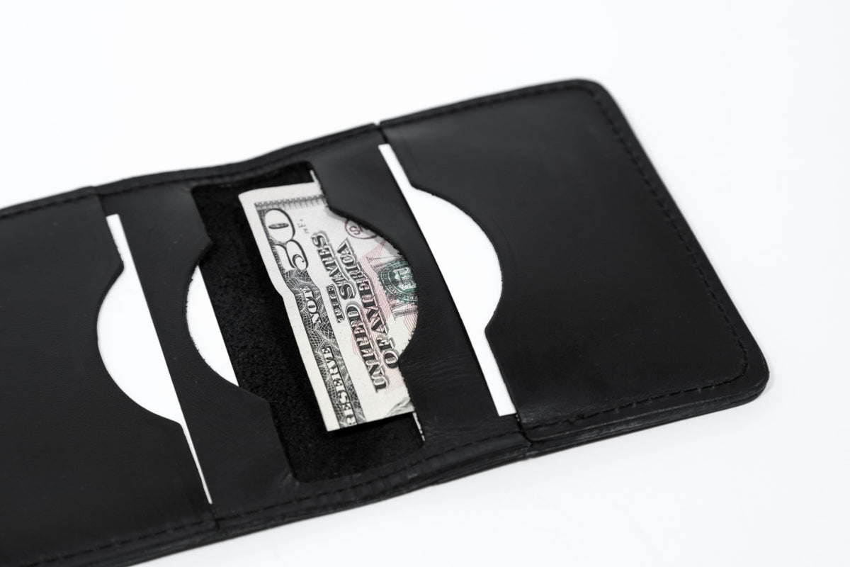 Minimalist Feel Leather Wallet NO44 - Black – Odra Leather