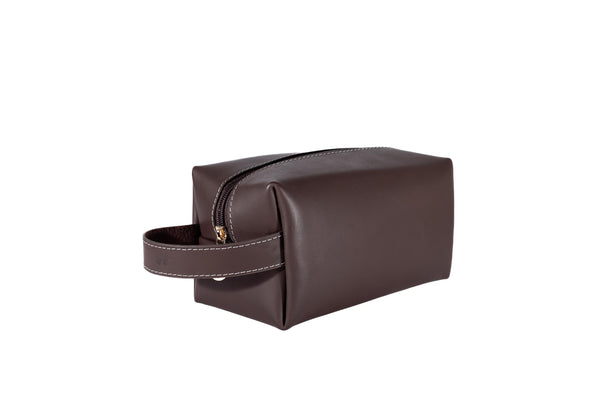 Dopp Kit Toiletry Leather Bag NO72 - Brown