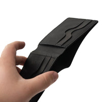 Billfold Leather Wallet NO77 - Black