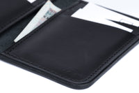 Vertical Leather Wallet NO22 - Black