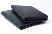 Vertical Leather Wallet NO22 - Black