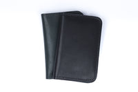 Vertical Leather Wallet NO22 - Black