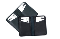 Vertical Leather Wallet NO22 - Black