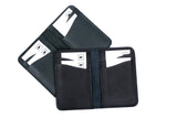Vertical Leather Wallet NO22 - Black