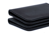 Vertical Leather Wallet NO22 - Black