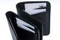 Vertical Leather Wallet NO22 - Black