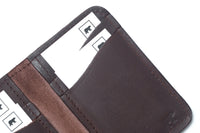 Vertical Leather Wallet NO22 - Dark Brown