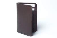 Vertical Leather Wallet NO22 - Dark Brown