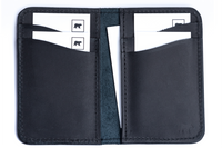 Vertical Leather Wallet NO22 - Black